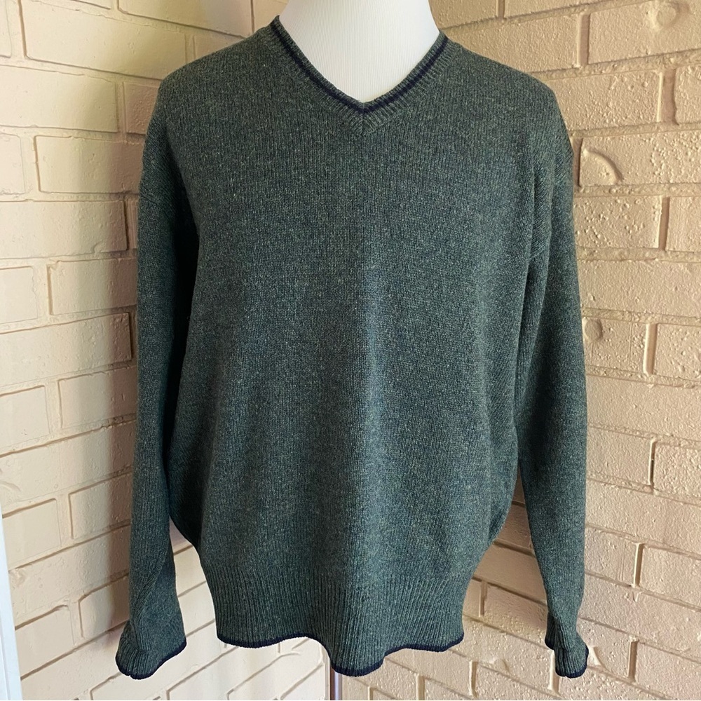 Vintage 90s Abercrombie Fitch Sweater Men XL Green 100% Wool